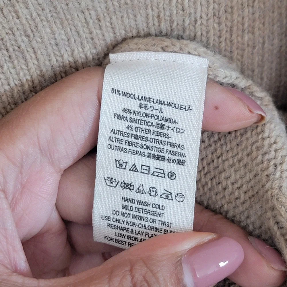 Free People Oversize Vest Medium Loose Fit Baggy V-Neck Wool Baggy Brown Sweater